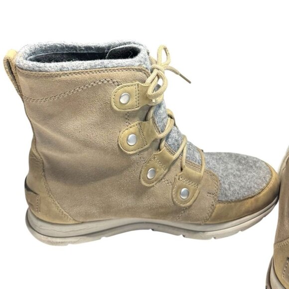 Sorel Joan Explorer Leather Boots Beige/Gray Size 9.5 - Picture 9 of 9